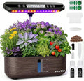 Hydroponics Growing System Kit, Indoor Herb Garden, 14 Pods Upgraded LCD Display, LED Grow Light Quiet Smart Water Pump Automatic Timer, Hydroponic Planter for Home Kitchen Office (Black)