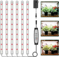 6-Bar Grow Light Strips for Indoor Plants, 16" Full Spectrum Plant Lights, 6500K Sunlike Grow Lights with 6/12/18H Timer, 5-Level Dimmable for Indoor Growing