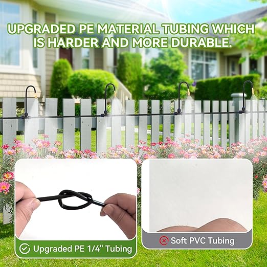 Drip Irrigation System 2026-Upgrade with 16pcs 360° Adjustable Copper Nozzles, 120ft Drip Irrigation Kit Garden Automatic Watering System for Greenhouse, Outdoor Plants, Raised Bed, Potted Plant, Lawn