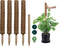 Moss Pole for Plants 4 Pack Natural Coco Coir Climbing Support Stakes with Plant Ties Indoor Monstera Plant Training Extension Poles 14.8inch Each Total 59.2inch