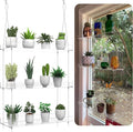 3-Tier Hanging Clear Plant Shelves for Windows, Acrylic Window Wall Plant Stand Shelf for Kitchen Indoor Gardens, Flower, Herb, Seedling Organization, and Pots Display, 16 Inch per Tier | for Windows, Window Wall, for Kitchen, Indoor Gardens, Flower, S...