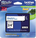 Brother Genuine P-Touch TZE-243 Tape, 3/4" (0.7 mm) Standard Laminated P-Touch Tape, Blue on White, Laminated for Indoor or Outdoor Use, Water-Resistant, 26.2 ft (8 m), Single-Pack