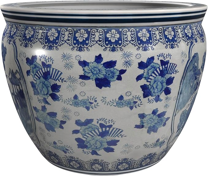 Red Lantern 10" Fishbowl - Blue and White Ladies