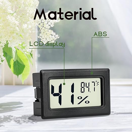 Mini Hygrometer Indoor Humidity Meter Hygrometer Thermometers 6 Pack Humidity Meters Gauge Hygrometer Mini Digital Thermometer Hygrometer with Fahrenheit (℉) for Humidors, Greenhouse, Garden, Cellar