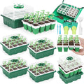 Reusable Silicone Seed Starter Tray, 60 Cells Seed Starter Kit with Humidity Adjustable Dome and Lid, Plant Germination Trays with Repotting Mat 5 Packs Germination Kit for Seeds Grow Starting