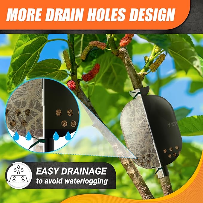PAMAZY [Upgraded] 9Pcs Tree Root Growing Box with Drain Holes, Half Transparent Plant Rooting Propagation Ball & Metal Core Twist Ties, for Fast Propagation Plants (Size M)
