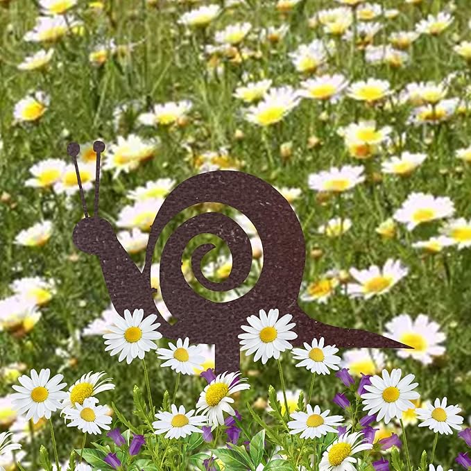 Snails Garden Stake Rustic Rusty Snail Country Weathered Iron Lawn Ornament Farm Yard Outdoor Decor,Purple Copper