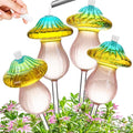 11 oz Large Plant Watering Globes, Glass Self Watering Globes, Gradient Color Mushroom Self Watering Planter Insert, Vacation Plant Watering Devices, Automatic Watering Bulbs (Large-4 Pack)