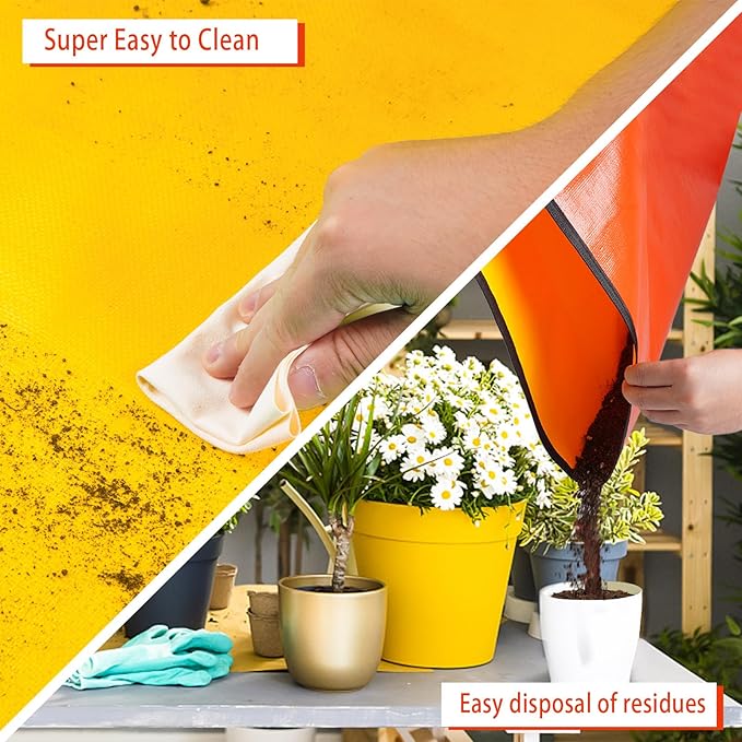 HNXTYAOB Large Potting Mat for House Plants Transplanting and Soil Mix Control Waterproof RepottingTray Gardening Tools Plant Gifts for Plant Lovers (39.5"X31.5")