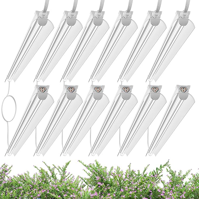 4FT Grow Lights for Indoor Plants,T8 5000K Full Spectrum Plant Light,540W(12 x 45W),LED Grow Light Strips with Timer, Aluminum Reflector,Linkable,Plant Growing Lamp Fixture for Greenhouse Indoor 12pcs