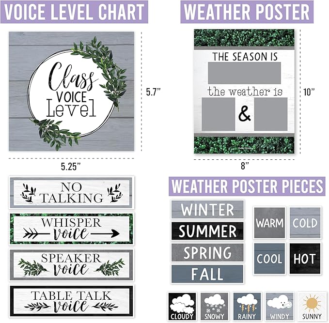 Hadley Designs Classroom Calendar Set Bulletin Board Decorations - Neutral School Calendar for Classroom Decor, Kindergarten Preschool Elementary Teacher Must Haves, Homeschool & Daycare Essentials