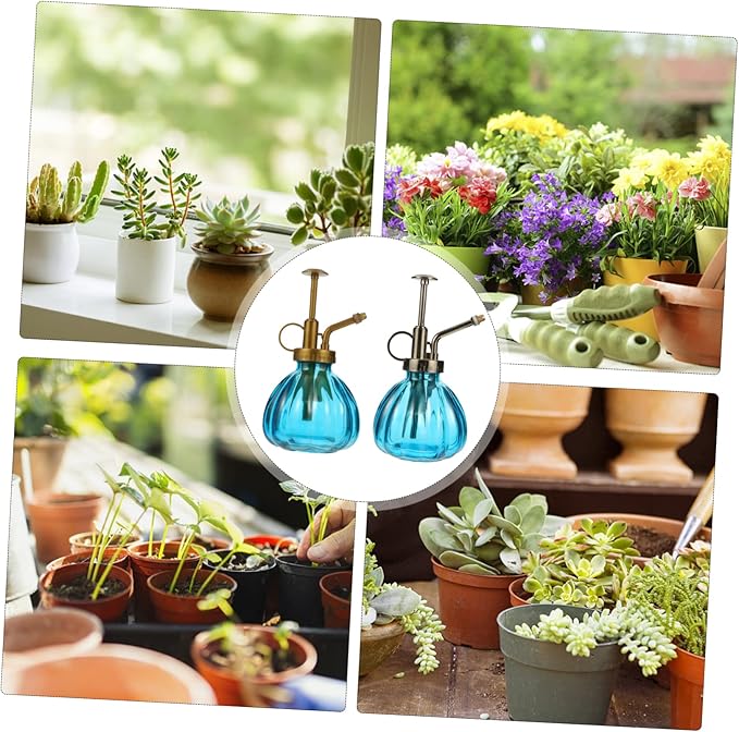 Levemolo 2pcs Retro Glass Plant Mister Spray Bottle Design Nozzles for Plant Care for Flowers and Gardening
