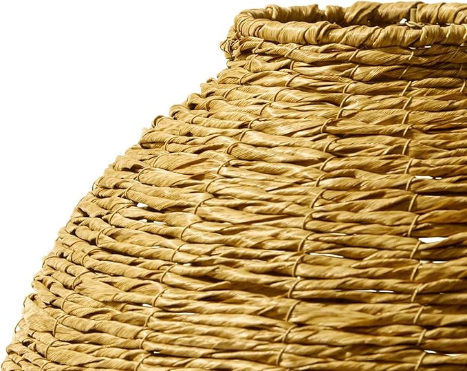 Woven Faux Seagrass Floor Vase, 22 Inch Large Decorative Urn, Natural Handwoven Look Basket, Farmhouse Boho Decor for Living Room, Entryway, Office