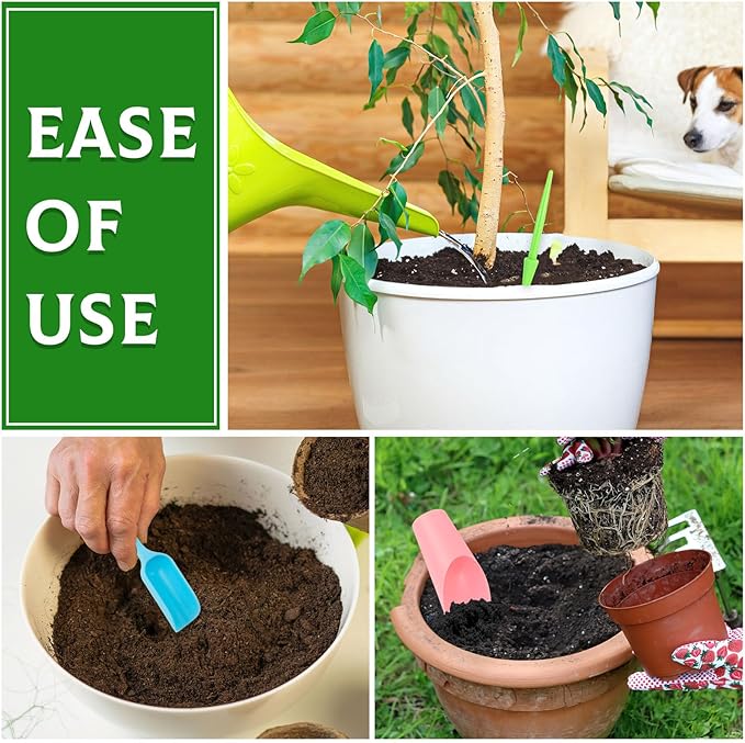 12 pcs Plastic Succulent Soil Scoop,Succulent Care Plastic Kit, Colorful Mini Garden Tool Set for Flower Succulent Planting,Transplanting,Weeding (Multicolor Series)