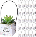 Soaoo 60 Pcs Succulent Baby Shower Favors Bulk Grow Succulents Wrap Bags with Handles Baby in Bloom Plants Paper Pots Gift Boxes Decorations Supplies Plants not Included Fits 2 Inch Pots (Wildflower)