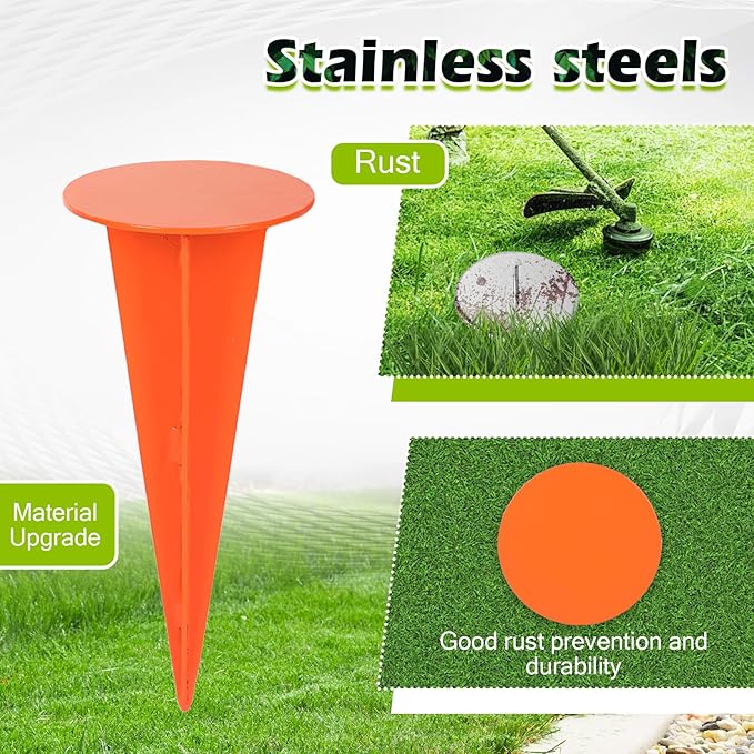 6 Pack Low Profile Survey Stakes Brass Heavy Duty Survey Markers Stakes Low Profile Survey Markers Property Line Markers Property Markers for Property Line Ground Septic Tank Markers