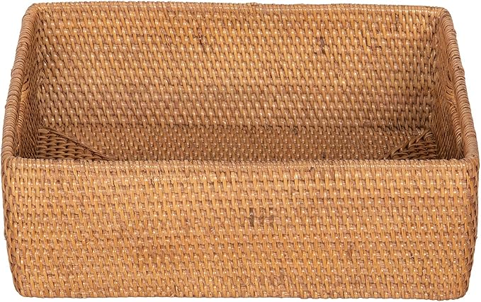 KOUBOO Laguna Rattan Shelf & Basket, Wicker Storage Basket, Ideal for Kitchen Storage Baskets Shelves, Decorative Box, Toys Home Organizer Natural