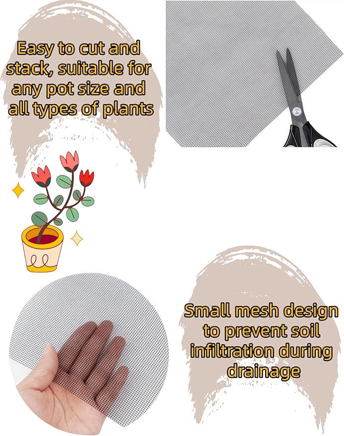 luvilly10pcs 11.8x7.8 Inch Mesh Pots for Plants, Keep Soil from Flowing Away Bonsai Mesh for Plant Pot Drainage/Plant Lovers