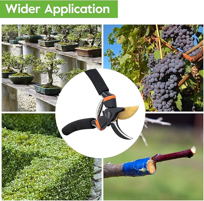 Garden Shears, Sharp Pruners for Gardening with Locking Mechanism, Ideal for Trimming, Harvesting