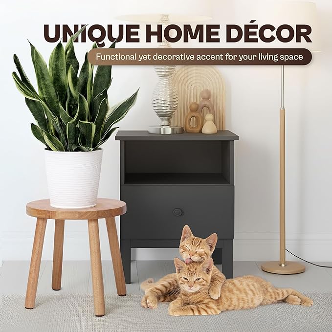 11.8" Wooden Stool Small Round, Solid Wood Plant Stand Indoor, Mini Wood Side Table for Living Room Bedroom Bathroom, Rustic Farmhouse Decorative Stool (Natural)