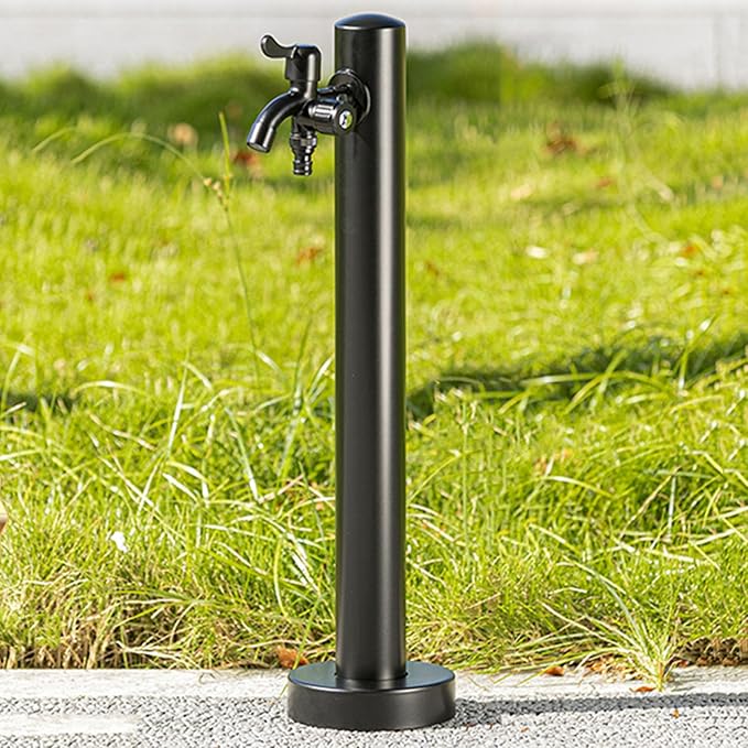 Stainless Steel Garden Water Column - Outdoor Hose Holder with Faucet, Metal Water Pipe Extension, 60CM Hydrant Fountain for Easy Watering & Dispenser Solutions