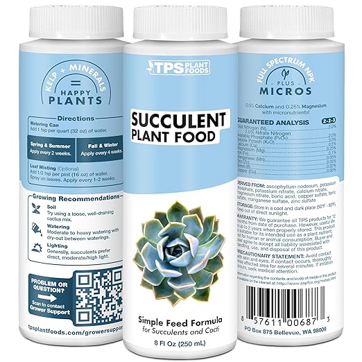 Succulent Fertilizer – Liquid Plant Food for Compact Growth, Vibrant Color & Stronger Root Development, 1 Gallon