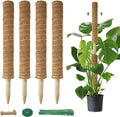 Moss Pole for Plants Indoor - 4 Pack Plant Supports for Climbing Plants to Grow Upright - 16 inch Stackable Moss Sticks Coir Totem Pole Plant Support for Monstera Pothos Philodendrons Potted Plants