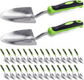 Yaocom 30 Pcs Garden Shovel Aluminum Alloy Heavy Duty Trowel Small Digging Shovels Metal Hand Trowel Spade with Soft Handle for Garden Lawn Yard Planting Tool (Wide Shovel,Green)
