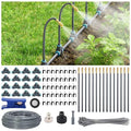49FT 5/16" Quick-Connect Drip Irrigation System Kit, Automatic Garden Watering System with 15 Pcs Adjustable Spray Nozzles for Garden, Greenhouse, Yard, Lawn