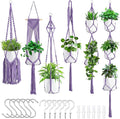 SFENNGPET Macrame Plant Hangers, 6Pack Hanging Planters for Indoor Plants w/ 6 Set Hangers Kit Handmade Macromay Plant Hangers Indoor Flower Pots Holder Stand for Boho Home Décor (POTS NOT Included)