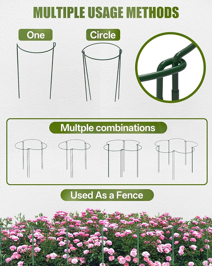 Joyhalo 12 Pack Plant Stakes, Adustable 24 Inch Plant Support Stakes, Flower Stakes with 24 Twist Ties, Garden Sticks for Plants Hibiscus, Sunflower, Red Hot Poker, Hydrangea, Tomato, Sapling Etc