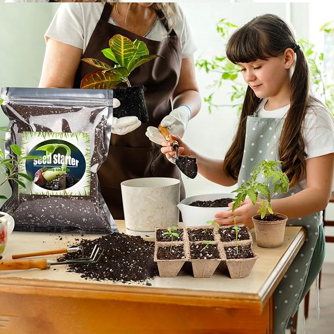 Doter Organic Seed Starter Premium Potting Soil Mix 4qt, All Natural Seed Starter Mix for Fast Germination and Vigorous Seedlings with Strong Root Systems