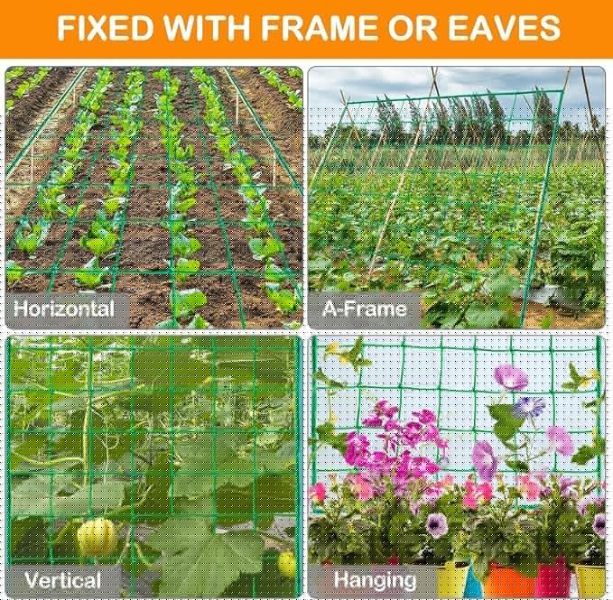 Trellis Netting, Garden Netting for Plants, 6.6x26 Feet Garden Trellis Netting for Climbing Plants with 27 Strands Nylon Outdoor Indoor, Vegetable Grow Trellis Net for Tomato, Cucumber, Grape, Bean