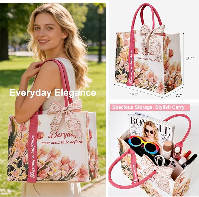 Gift Basket for Women - Self Care Gift Set, Canvas Tote Bag, Perfect for Birthday, Mother's Day, Valentine's Day, Get Well Soon, and Appreciation Gifts
