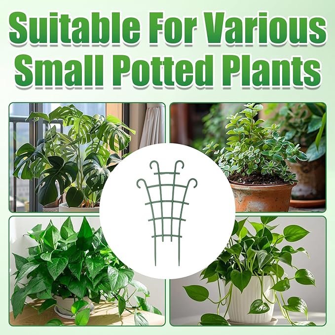 6PCS Indoor Small Trellis,Stackable Plant Trellis for Indoor Climbing Plants,Small Plant Climbing Trellis for Potted Plants Plastic Climbing,Potted Plant Trellis for Houseplants