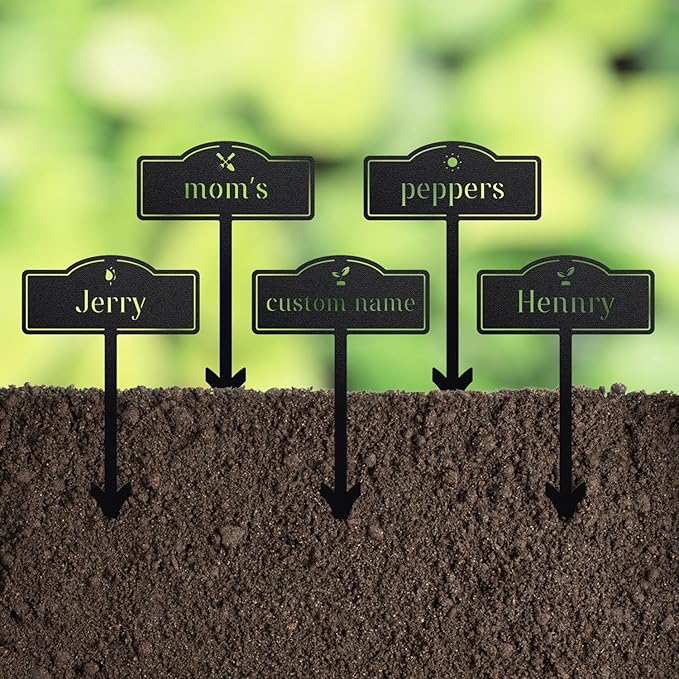 Herb Garden Markers Plant Labels - Customized Metal Labels Plant Markers Garden Signs for Vegetables, Tags Plant Name Stakes (1 PC)
