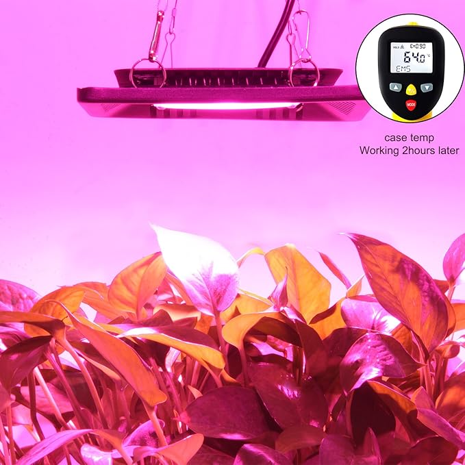 Waterproof 100W LED Grow Light Full Spectrum, New Technology COB LED Grow Light, Natural Heat Dissipation Without Noise, Suitable for Plants All Growing Stage Indoor or Outdoor.