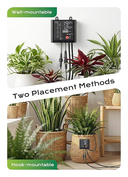 Solar Drip Irrigation System with USB Charging, 49FT Indoor Outdoor Plant Watering Devices for 15 Potted Plants, Automatic Watering System IP44 Waterproof 2200mAh for Garden Farm Greenhouse(Black)