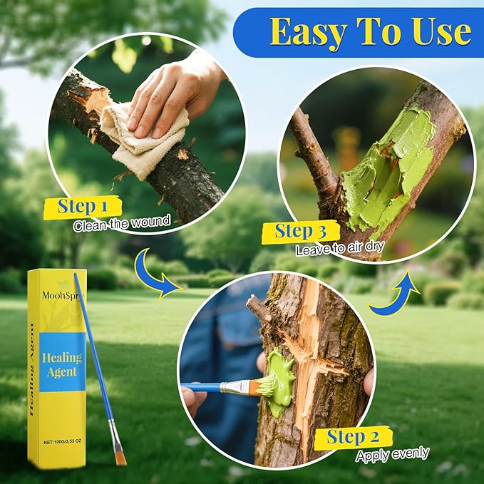 Threlaco Tree Wound Pruning Sealer, Bonsai Wound Sealer Healing Paste, 100g Plant Cutting Dressing with Brush, Tree Grafting Supplies, Bonsai Cut Paste, Quick Recovery of Plants
