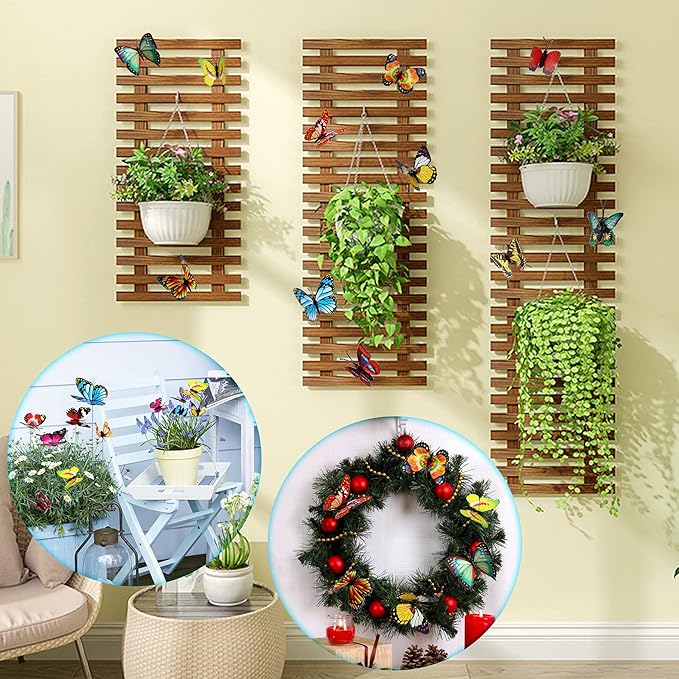 Augshy 75PCS Butterfly Decorations Stakes, Garden Butterflies Stakes Garden Ornaments PVC Waterproof for Outdoor Patio Decor Yard Lawn Home Decor Party Supplies Assored Size