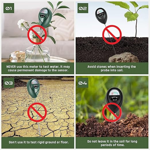 Plant Moisture Meter, Plant Water Meter, Soil Moisture Meter for House Plants for Garden, Lawn, Farm, Indoor & Outdoor Use, No Batteries Required (Green + Black)