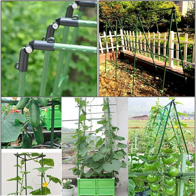 Sturdy Metal Garden Stakes 5 Ft Plastic Coated Steel Plant Sticks for Tomatoes,Trees,Cucumber,Fences,Beans,Pack of 25
