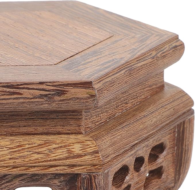 Didiseaon Wooden Stool Plant Stand Chinese Display Stand Retro Flower Pot Holder Decorative Planter Shelf Fishbowl Rack for Indoor Outdoor Garden Decor