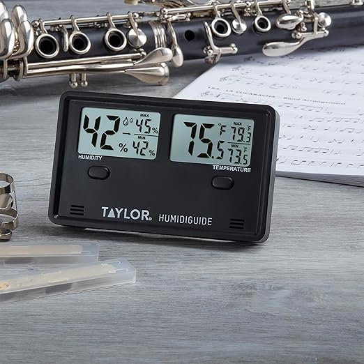 Taylor Wireless Digital Indoor Outdoor Thermometer and Hygrometer, Dual Display for Temperature and Humidity, Easy-to-Read for Home, Office, Greenhouse, Nursery, and Indoor Areas, Min/Max Black