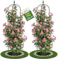 2 Pack Garden Obelisk Trellis for Climbing Plants, 6 FT Metal Rustproof Plant Support Rose Trellis, Tower Potted Cages for Flowers Fruits Vegetable Vines Indoor & Outdoor, Green(4 Tiers)