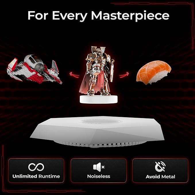 Nimbus Levitating Display - Floating Display, Floating Stand, Levitating Decor, Magnetic Stand, Magnetic Levitation for Figures and Toys White