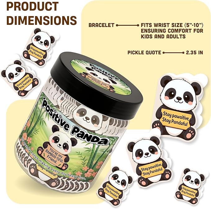 Positive Panda Jar with 60 Daily Affirmation Cards, Emotional Support Panda, Panda Gifts for Women, Panda Figurines, Panda Decor, Panda Gifts for Girls, The Panda Emotional Healing On Demand