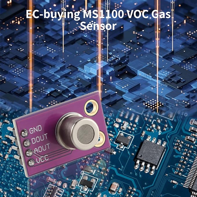 MS1100 Gas Sensor, VOCs Sensor for Air Quality, Carbon Dioxide Formaldehyde Monitoring TVOC CO2 Gas Sensor Module, Sensor Arduino I2C