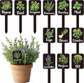 Whaline 12Pcs Herb Plant Label Signs 12 Styles Garden Herb Markers Thickened Waterproof Acrylic Plant Stake Tags with Names for Nursery Indoor Outdoor Garden Decor