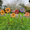 HUTHDAK Metal Flowers for Outside,2 Pack Large Colorful Decorative Garden Stakes Yard Art,Spring Garden Decor for Lawn, Pathway & Garden(21.9 * 12IN)
